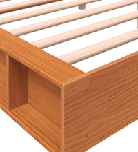 Massivholzbett ohne Matratze Wachsbraun 180x200 Kiefernholz