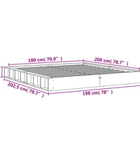 Massivholzbett ohne Matratze Wachsbraun 180x200 Kiefernholz