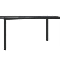 7-tlg. Garten-Essgruppe mit Kissen Schwarz Poly Rattan