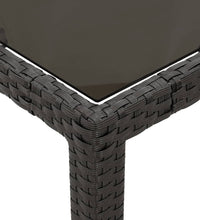 7-tlg. Garten-Essgruppe mit Kissen Schwarz Poly Rattan