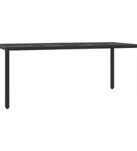 7-tlg. Garten-Essgruppe mit Kissen Schwarz Poly Rattan