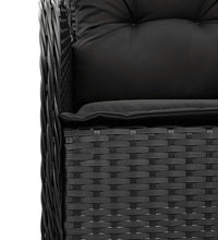 9-tlg. Garten-Essgruppe mit Kissen Schwarz Poly Rattan