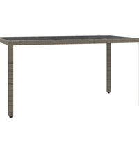 5-tlg. Garten-Essgruppe mit Kissen Grau Poly Rattan