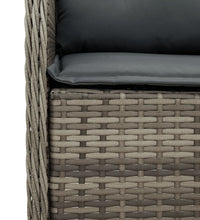 5-tlg. Garten-Essgruppe mit Kissen Grau Poly Rattan