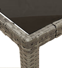 5-tlg. Garten-Essgruppe mit Kissen Grau Poly Rattan