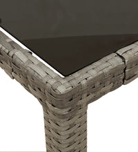 7-tlg. Garten-Essgruppe mit Kissen Grau Poly Rattan