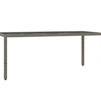 7-tlg. Garten-Essgruppe mit Kissen Grau Poly Rattan