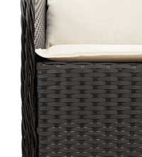 5-tlg. Garten-Essgruppe mit Kissen Schwarz Poly Rattan