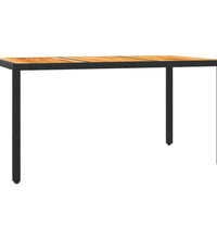5-tlg. Garten-Essgruppe mit Kissen Schwarz Poly Rattan