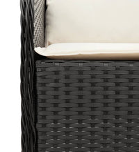 5-tlg. Garten-Essgruppe mit Kissen Schwarz Poly Rattan