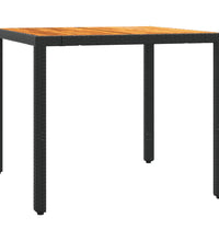 3-tlg. Garten-Essgruppe mit Kissen Schwarz Poly Rattan