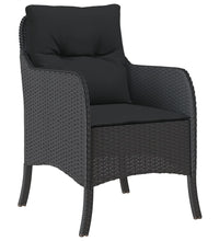 9-tlg. Garten-Essgruppe mit Kissen Schwarz Poly Rattan