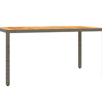7-tlg. Garten-Essgruppe mit Kissen Grau Poly Rattan