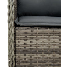 7-tlg. Garten-Essgruppe mit Kissen Grau Poly Rattan