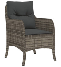 7-tlg. Garten-Essgruppe mit Kissen Grau Poly Rattan