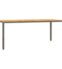 7-tlg. Garten-Essgruppe mit Kissen Grau Poly Rattan