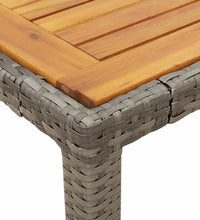 7-tlg. Garten-Essgruppe mit Kissen Grau Poly Rattan