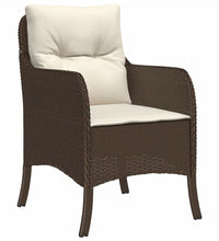 7-tlg. Garten-Essgruppe mit Kissen Braun Poly Rattan