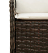 7-tlg. Garten-Essgruppe mit Kissen Braun Poly Rattan