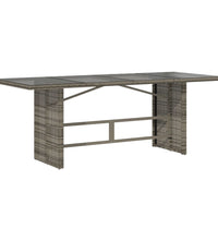 7-tlg. Garten-Essgruppe mit Kissen Grau Poly Rattan