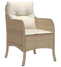 7-tlg. Garten-Essgruppe mit Kissen Beige Poly Rattan