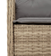 7-tlg. Garten-Essgruppe mit Kissen Beige Poly Rattan