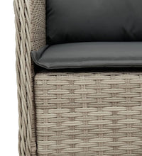 7-tlg. Garten-Essgruppe mit Kissen Hellgrau Poly Rattan