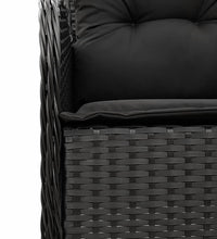 7-tlg. Garten-Essgruppe mit Kissen Schwarz Poly Rattan