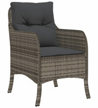 7-tlg. Garten-Essgruppe mit Kissen Grau Poly Rattan