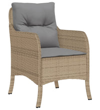 7-tlg. Garten-Essgruppe mit Kissen Beige Poly Rattan