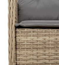 7-tlg. Garten-Essgruppe mit Kissen Beige Poly Rattan