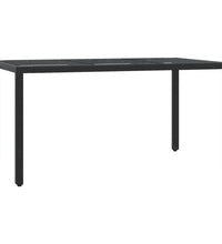 7-tlg. Garten-Essgruppe mit Kissen Schwarz Poly Rattan