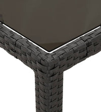 7-tlg. Garten-Essgruppe mit Kissen Schwarz Poly Rattan