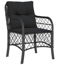 7-tlg. Garten-Essgruppe mit Kissen Schwarz Poly Rattan