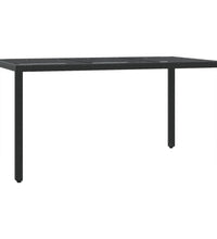 7-tlg. Garten-Essgruppe mit Kissen Schwarz Poly Rattan