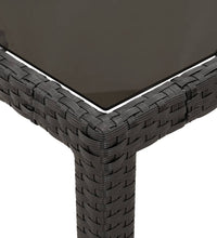 7-tlg. Garten-Essgruppe mit Kissen Schwarz Poly Rattan