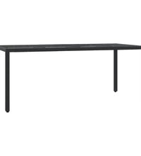 7-tlg. Garten-Essgruppe mit Kissen Schwarz Poly Rattan