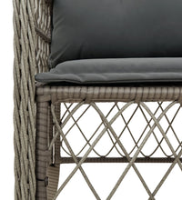 5-tlg. Garten-Essgruppe mit Kissen Grau Poly Rattan