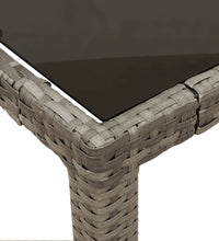 7-tlg. Garten-Essgruppe mit Kissen Grau Poly Rattan