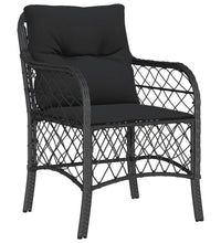 5-tlg. Garten-Essgruppe mit Kissen Schwarz Poly Rattan