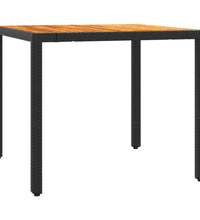 5-tlg. Garten-Essgruppe mit Kissen Schwarz Poly Rattan