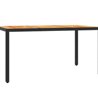 7-tlg. Garten-Essgruppe mit Kissen Schwarz Poly Rattan