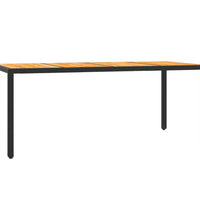7-tlg. Garten-Essgruppe mit Kissen Schwarz Poly Rattan