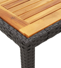 7-tlg. Garten-Essgruppe mit Kissen Schwarz Poly Rattan