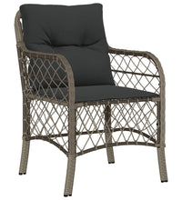 7-tlg. Garten-Essgruppe mit Kissen Grau Poly Rattan