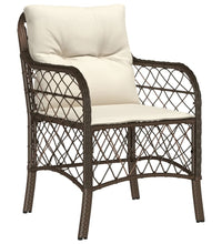 7-tlg. Garten-Essgruppe mit Kissen Braun Poly Rattan