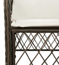 7-tlg. Garten-Essgruppe mit Kissen Braun Poly Rattan