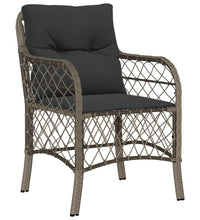 7-tlg. Garten-Essgruppe mit Kissen Grau Poly Rattan