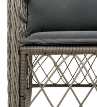 7-tlg. Garten-Essgruppe mit Kissen Grau Poly Rattan