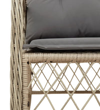 7-tlg. Garten-Essgruppe mit Kissen Beigemischung Poly Rattan